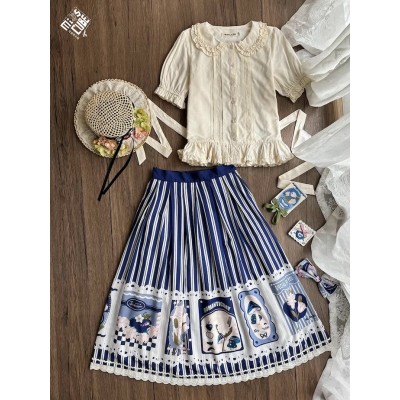 Miss Point Apple Double Lily Mushroom Skirt(Reservation/3 Colours/Full Payment Without Shipping)